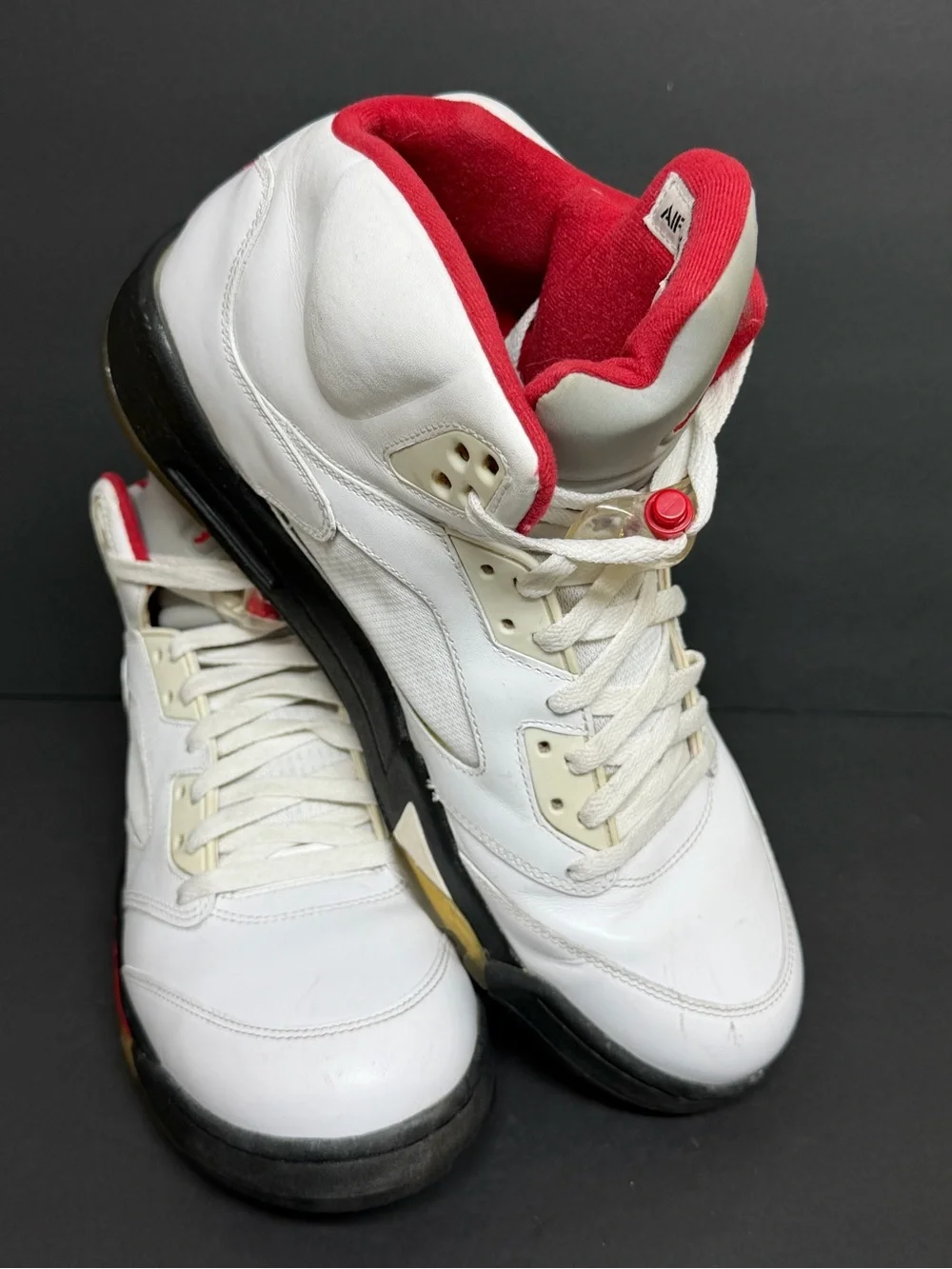 Nike Air Jordan 5 Retro 'Fire Red’ Men's Size 13 Leather Sneakers 136027-100